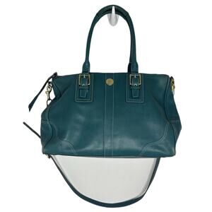 COACH BAG PURSE DOUBLE HANDLE DOUBLE ZIPPER SATCHEL TURQUOISE Satchel